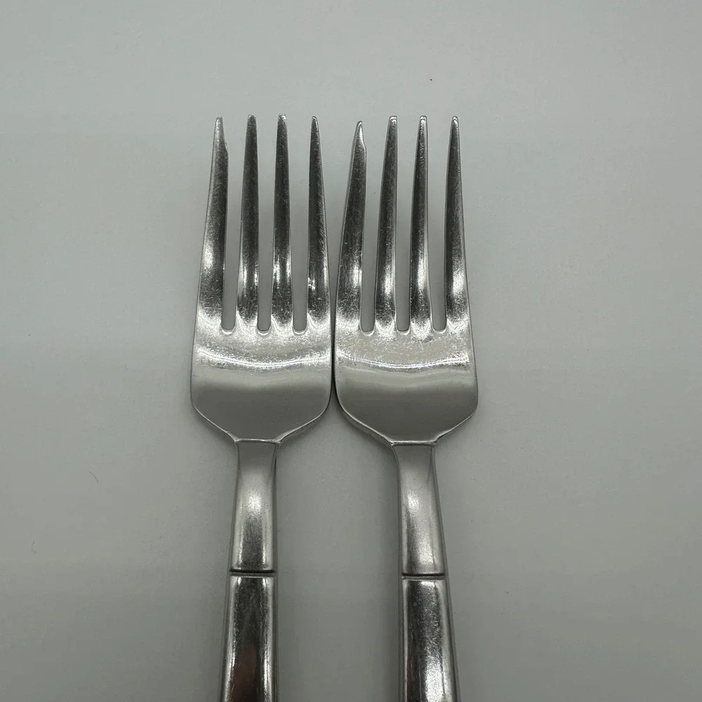 Oneida Echo Salad Forks 18/10 Stainless Steel Flatware Set of 2 Silver 7.25in